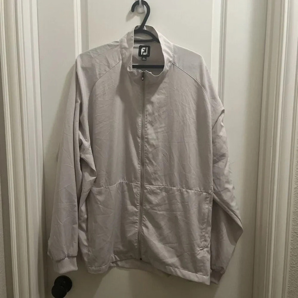 Footjoy Men's Full Zip Golf Tan Jacket SZ XL Performance Lightweight Outdoor - Picture 1 of 5
